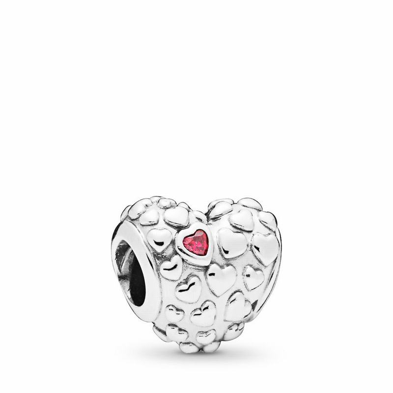 Pandora Mom In A Million Charm Ireland - Sterling Silver/Red/Cubic Zirconia - 548162QTO